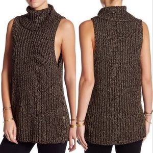 Free People Valentina Sleeveless Sweater Turtleneck Tunic